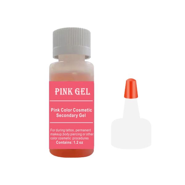 Gel rosa de tatuagem de tinta para durante a cor de sobrancelha permanente de cor cosmética de sobrancelha durante o gel de cuidados 1.2 oz