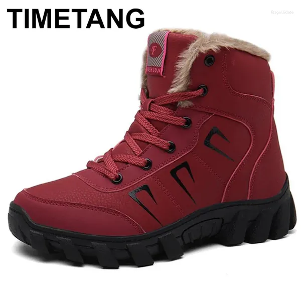 Botas de alta qualidade de inverno para homens impermeabilizados com teto de neve espesso e macho