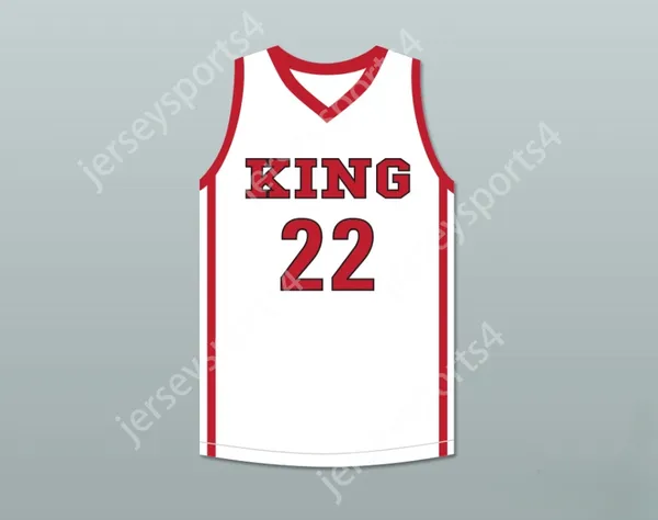 Benutzerdefinierte Namensnummer Herren Jugend/Kinder Kawhi Leonard 22 Martin Luther King High School Wolves White Basketball Trikot 2 Top genäht S-6xl