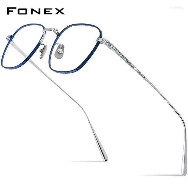 Sonnenbrillen Frames Fonex Pure Titanium Brille Rahmen Frauen 2024 Retro Trendy Design Square Recription Brille Myopia Optical Eyewear