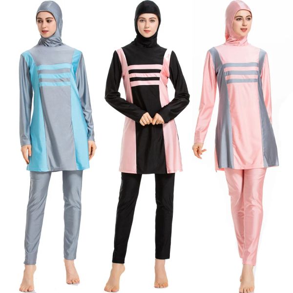 Kleidung Islamische muslimische Badeanzug Kleidung zwei Stücke Frauen Badebekleidung Muslim Badebekleidung komfortable Schwimmen Burkini Mode Badeanzug