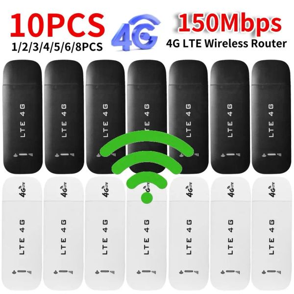 Yönlendiriciler 110pcs 4G LTE 150Mbps Kablosuz Yönlendirici USB dongle Modem Çubuk Mobil Geniş Bant SIM KARDE KABLOSUZ WIFI Adaptör Yönlendirici Ev Ofisi