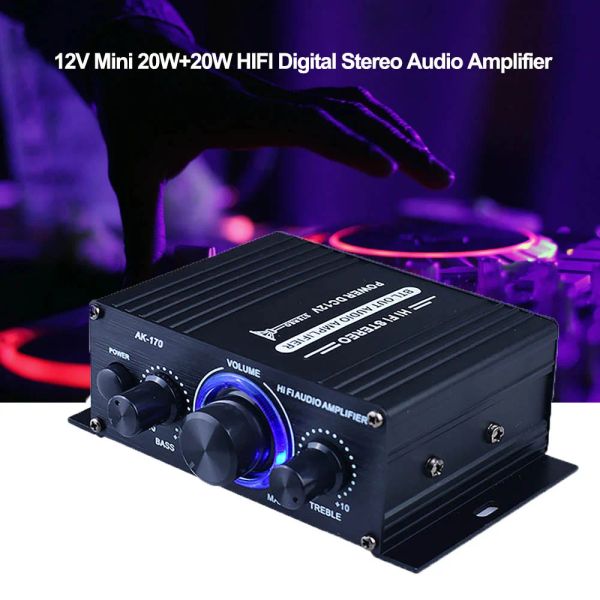 Verstärker AK170 12V Mini 40W 20*20W HiFi Digital Stereo Audioverstärker für CAR Amp Amplificador FM Radio Microfon Car Home Theater