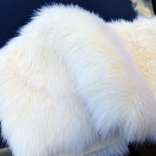 Bambole 180 cm*10 cm Beige White Fox Long Mulle 3,5 cm addensare morbido artificiale artificia