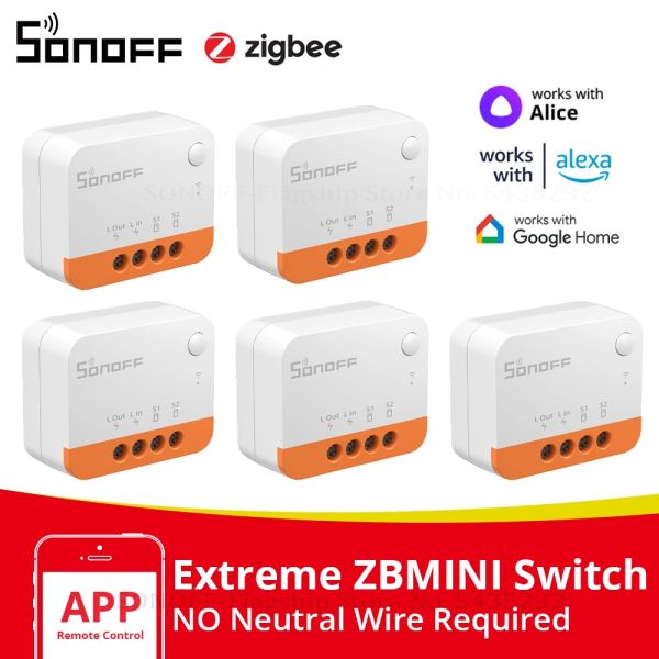 Управление 1/3/5PCS Itead Sonoff Zbminil2 Zigbee Diy Smart Switch Модуль без нейтрального провода, требуется 2 -й путь управление для автоматизации интеллектуального дома