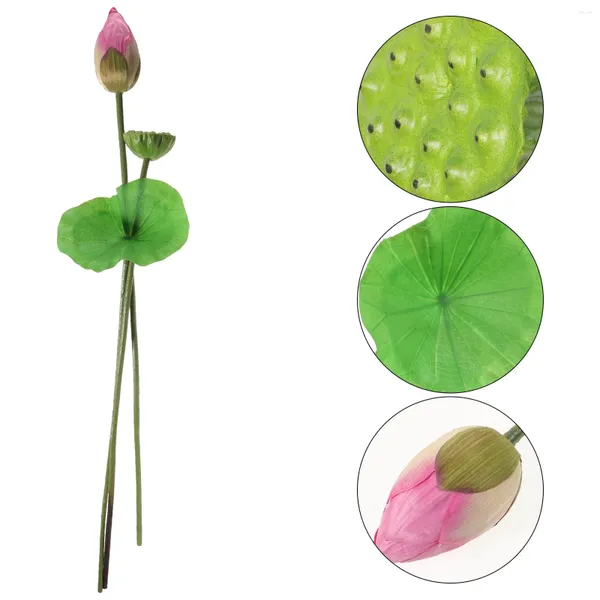 Декоративные цветы 1 Set Simulation Lotus-Flower Stems Model Mayout Lotus для бассейна пруда