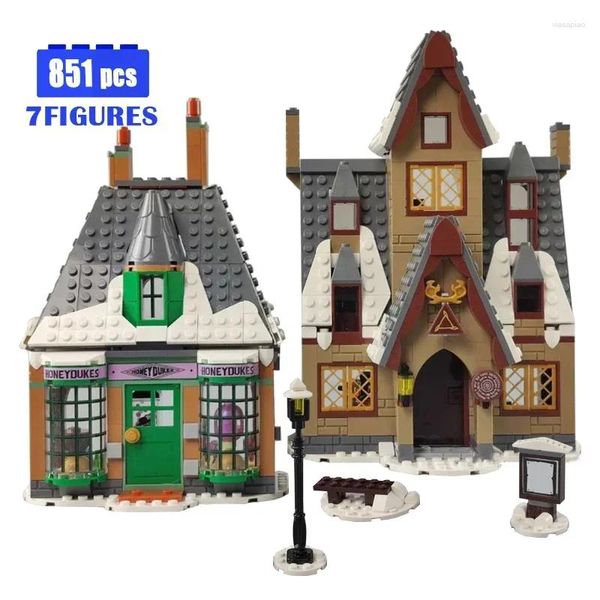 Partybevorzugung 76388 Film Magic World Building Block Besuchen Sie die Dorf City Construction Street View Ziegel 851PCS Spielzeug für Kinder Geschenkset Set