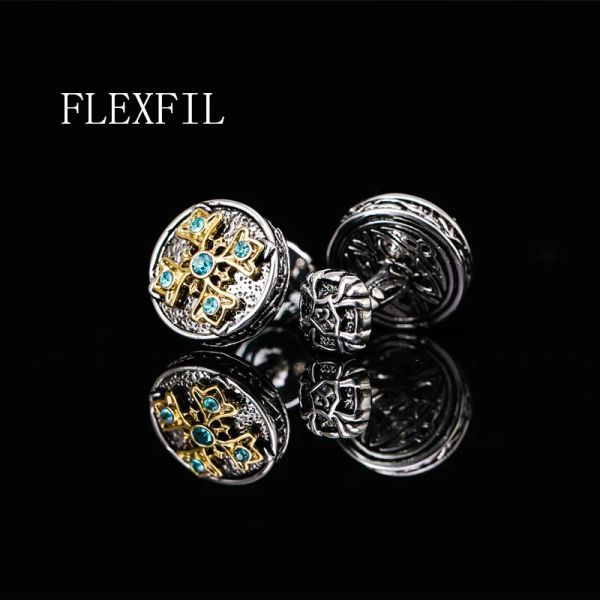 Links Flexfil Luxury Shirt Cufflinks para Botões de manguito de marca masculina Links de manguito de gemelos de alta qualidade casamento abodoaduas jóias
