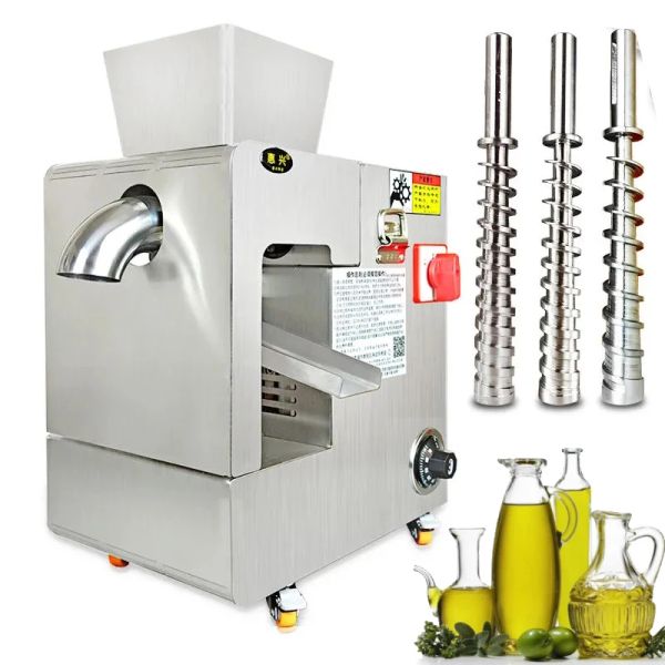 Presser Oil Macchina in acciaio inossidabile Pressa d'oliva Expeller Commerciale Extractor Caldo Caldo Walnut Sesame Sunflmo Sunflower Linsed 220V 220V