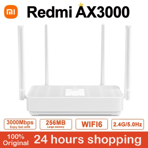 Маршрутизаторы xiaomi wi -fi Router Redmi Ax3000 Router Wi -Fi6 160 МГц высокой полосы пропускания ofdma Эффективная трансмиссия 2,4 ГГц 5 ГГц сетка Wifi сеть Wi -Fi