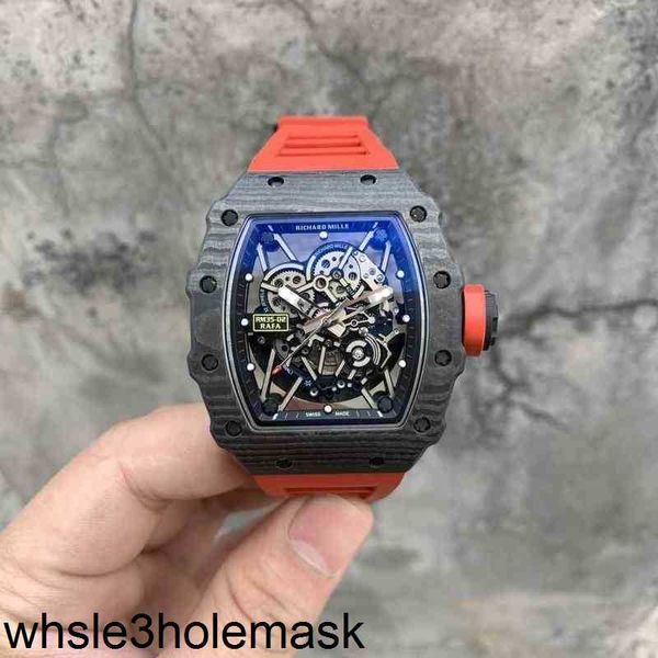 Richamill Luxury Date for Watch Mens Mechanical Star's Spart Star RMS35-02 Углеродное волокно мужское и женское дизайнер бренд-бренд спортивные наручные часы