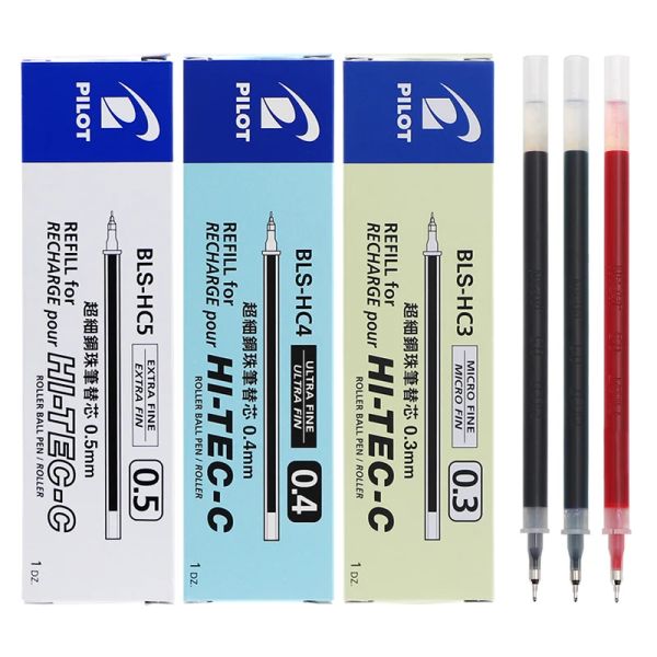 PENS 12 pezzi pilota hitecc gel ricarica ricarica cartuccia ricarica blshc4 0,3 mm 0,4 mm 0,5 mm asta di penna giappone