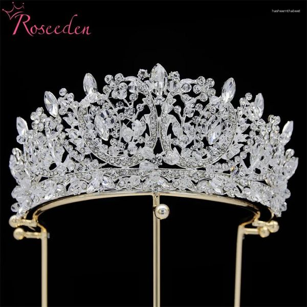 Hair Clips Jewelry Beauty Pageant capacete colorido cristal artesanal Tiara Bridal for Women Re4939