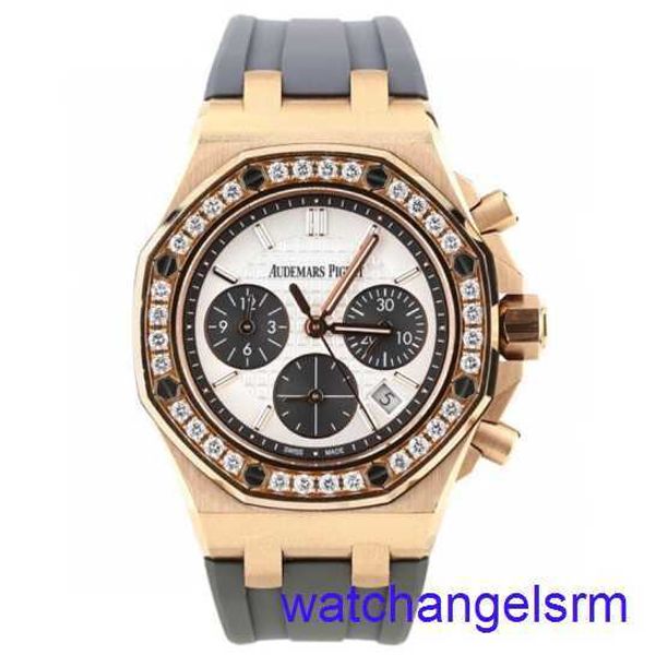 Pulseiro de pulso AP Cronograph Royal Oak Offshore Series multi -funcional máquinas automáticas femininas Relógio 26231or 37mm 18k Cartão de ouro rosa garantido