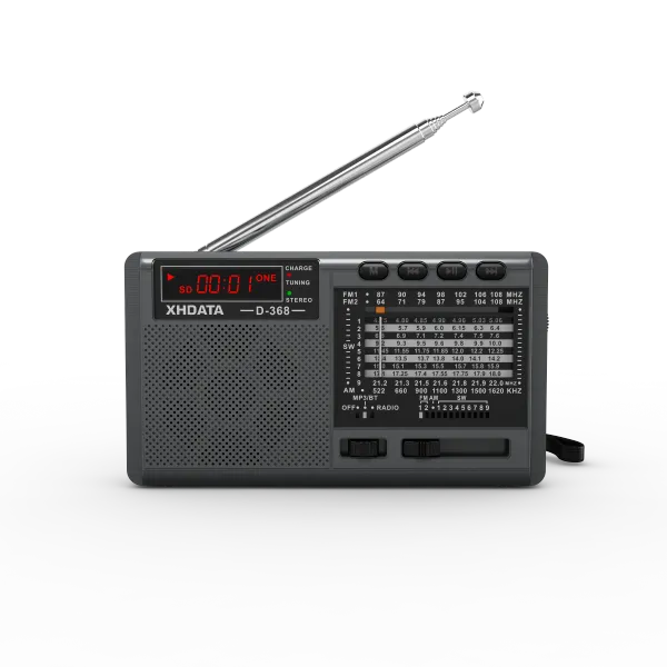 Radio xhdata d368 fm radio bt portatile am fm sw 12 bande stereo ricevitore radio tascabile wireless tasca