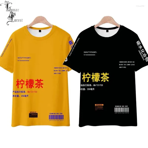 Herren-T-Shirts Lustige Zitronen 3D-Druck T-Shirt Summer Fashion Round Neck Kurzarm Streetwear