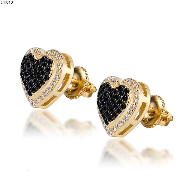 Designer di lussuoso Designer Orecchini Hip Hop Heart Oreen Stullo Woman Gold Silver Love Earring Diamond Orecchie Bling Bling Man Hiphop Stalls