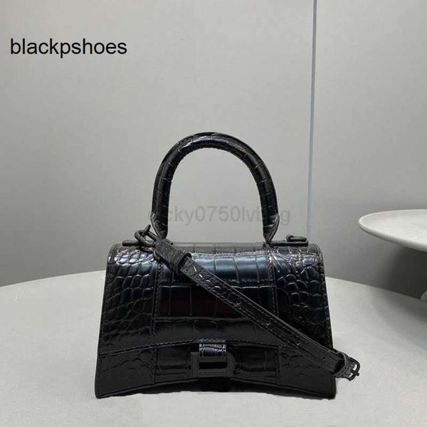 Balencig Le Cagole Luxury Black Messenger Portable Bags Designer B Плековые сумки песочные песочные часы крокодило