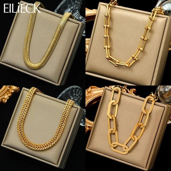 Catene Eilieck 316L in acciaio inossidabile in acciaio inossidabile Colore fitto per donne CHOKER CHULKER CATANA IN MATURA DI GIOCHIO IN GIOCHI