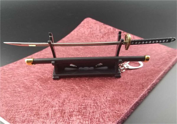 Ein Stück Spezial Roronoa Zoro Schwertschlüsselkains Schnalle mit Symbolleholder Scabbard Katana Säbel Autoschlüsselketten Geschenk Keyrings Q053 G101560339