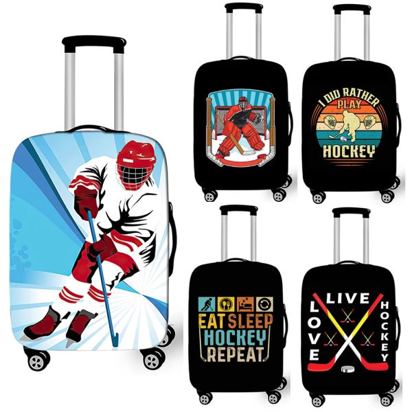 Accessoires Eisfeldhockeygedruckte Gepäckabdeckungen für Reiselastik -Koffer -Abdeckungen Reisen Zubehör Antidust Trolley Hülle Abdeckung