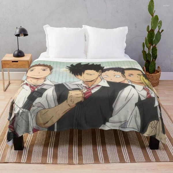 Cobertores haikyuu!Nekoma arremesso de cobertor Comfort Reciando a cama decorativa