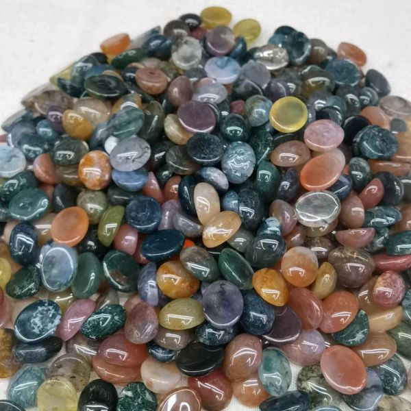 Perlen Mode natürliche Indien Achate Stein 8x10 mm ovaler Kabine Cabochon für Juwelchryclothes Accessoires Großhandel 50pcs/Los kostenloser Versand