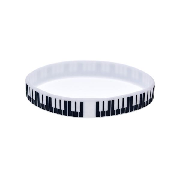 Piano de 100pcs Piano key silicone borracha pulseira ótima para ser usado em qualquer presente de benefícios para música fã302t