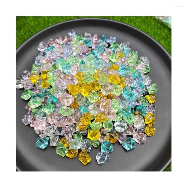 Fiori decorativi pietre acriliche luminose rocce di ghiaccio di cristallo di plastica feste di nozze decorazione diamante ornamento 11 14mm
