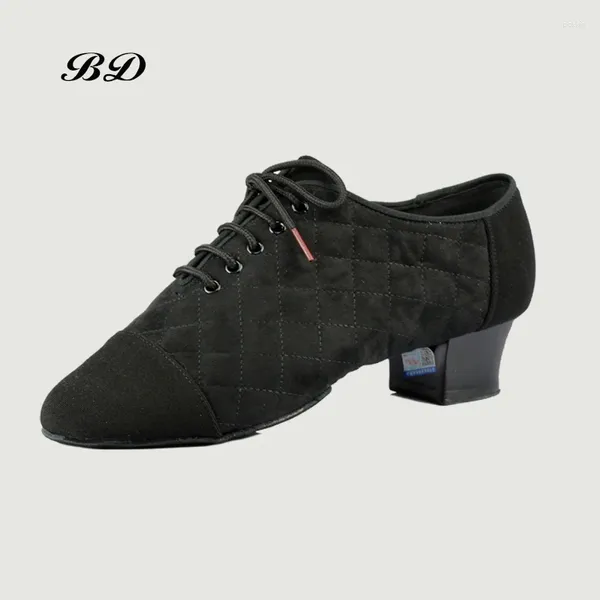 Танцевальная обувь лучшая латинская обувь современные мужчины ковхида двухточечная проверка оксфордская ткань удобная и дышащая фабричная розетка BD 456