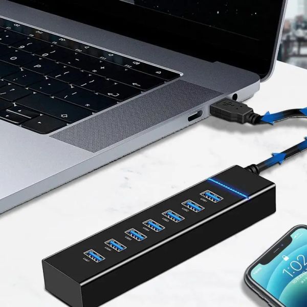 HUBS USB 3.0 Typec UltraSlim Extender Line с 7 портом высокого скоростного расширения концентратора с несколькими интерфейсами пропускания