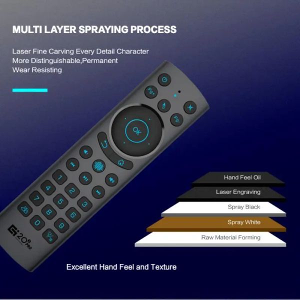 Controllo BT retroilluminato G10S G30S G40S G21 RU MX3L Air Mouse Wireless Voice Remote Learning 2.4G Control per Android TV Box