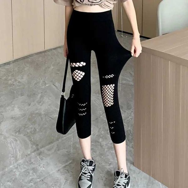 Frauenhose Capris modal geschnittener Sport eng Frauen Push Up Damen hoher Taille Strumpfhosen nahtloser Damen Strumpfhosen Gothic sexy y240422