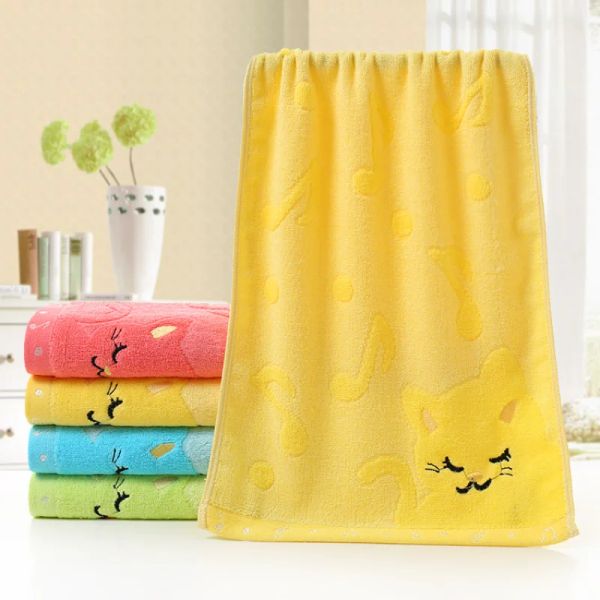 Asciugamani Nuovi asciugamani da 25x50 cm motivi per gatto morbido per bambini da asciugamano per bambini ricamato a asciugamano da bagno morbido asciugamano da bagno morbido