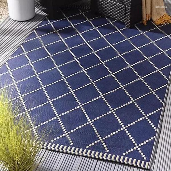 Tappeti tappeti tappeti portatile giardino esterno per il patio decking zebra reversibile reversibile paglia di plastica del soggiorno tappetino