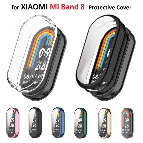 Аксессуары 50 шт. Защитный корпус для Xiaomi Mi Band 8 Smart Forist Watch Miband 8 Soft TPU Полная защита защиты защиты защиты