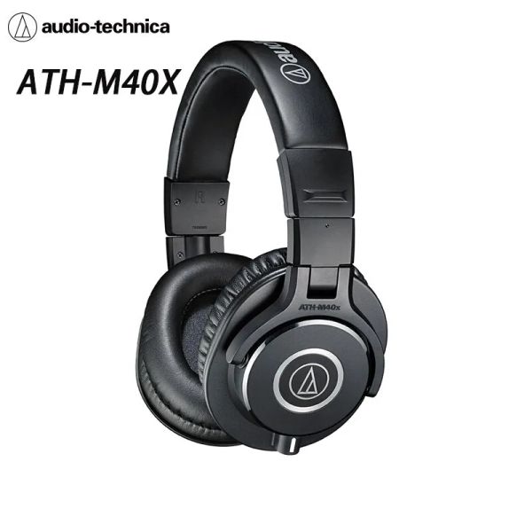 Fones de ouvido audiotechnica athm40x monitor profissional fone de ouvido de 90 graus de giro e orelha de orelha única monitor m40x