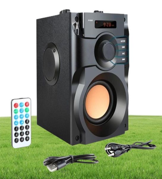 A100 Büyük Power Bluetooth Hoparlör Kablosuz Stereo Subwoofer Heavy Bas Hoparlörler Müzik Çalar Destek LCD Ekran FM Radyo TF2880510