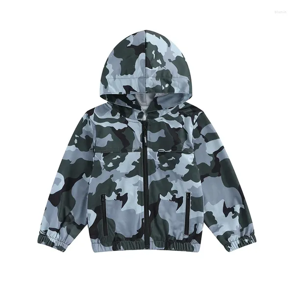 Jaquetas pudcoco criança meninos zip up capuzes jaqueta camuflagem com capuz de capuz de manga longa outono de inverno para crianças roupas externas 2-6t