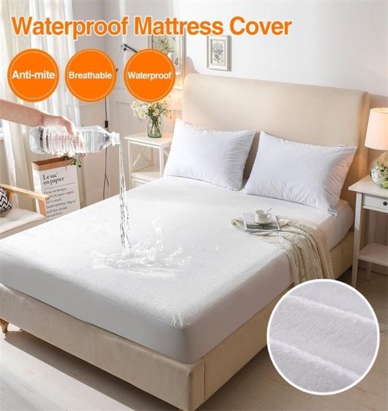 Yatak örtüsü pamuk kablo matres kapağı 100 su geçirmez nefes alabilen yatak koruyucusu yatak antimit yatak kapağı yatak 24000859