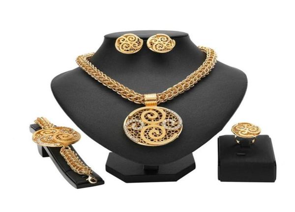 Ohrringe Halskette Longqu Dubai Gold Brautschmuck Sets Nigerian Woman Accessoires Set Fashion 2021 Design Whole47407217348484