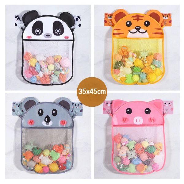 Bolsas de desenho animado chuveiro de animal pendurado cesta de malha de malha de malha banheiro armazenador de armazenamento de armazenamento para crianças Bath Bath Water Toy Toy Bolsa