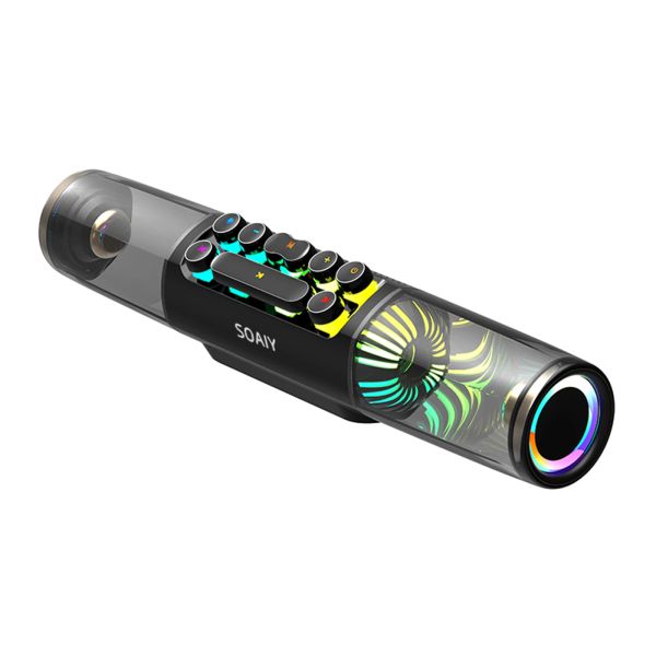 Alto -falantes Soaiy sh19 Spe altoker jogo de computador Subwoofer RGB Light Key Bass Sound Bar Hifi estéreo Caixa de música TF Porta de cartão de 3,5 mm de entrada de áudio