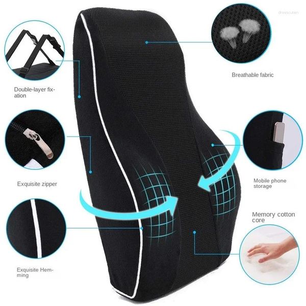 Seggiolino per auto in memory foam cuscino non slip per sedie da gioco e da gioco - Supporta la vita lombare morbida comodo