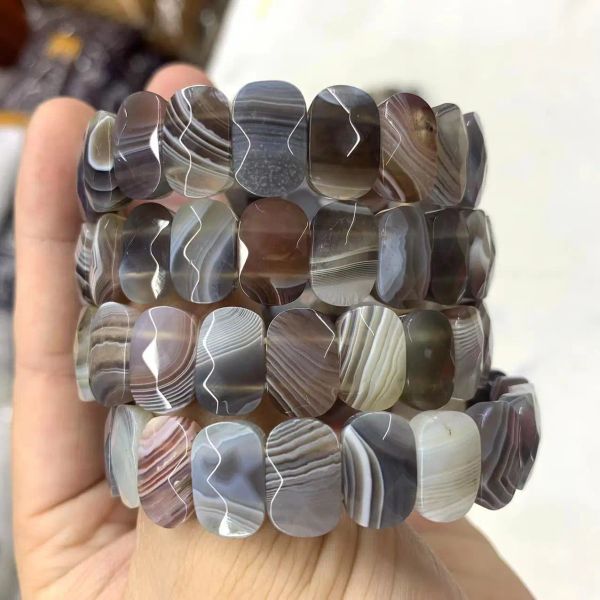 Strands Natural Botsuana Agate/Sardonyx Stone Breads Bracelet Natural Gemstone Jewelry Bangle for Women For Gift Wholesale!