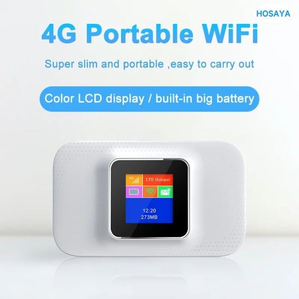 Router 4g wifi router color lcd display scheda sim card lte router mifi tascabile wifi hotspot batteria integrata wifi portatile wifi