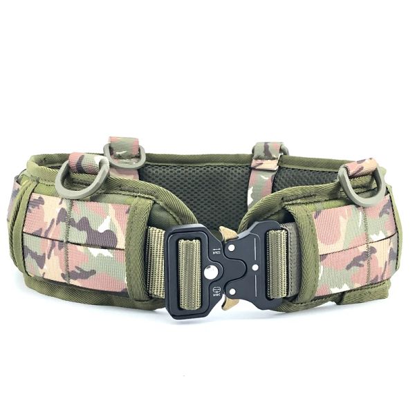 Acessórios Cinturão tático Airsoft Shooting Camo Cininho de batalha Belso macio Equipamento de treinamento acolchoado ao ar livre caça CS Molle Fighter Belt Belt