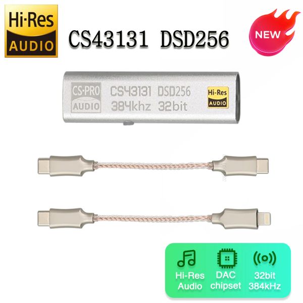 Amplificatore Tipo da C a 3,5 mm DAC Amplificatore DAC CS43131 DSD256 Interfaccia audio di uscita per iPhone PC HIFI Decodifica AMP Adattatore audio