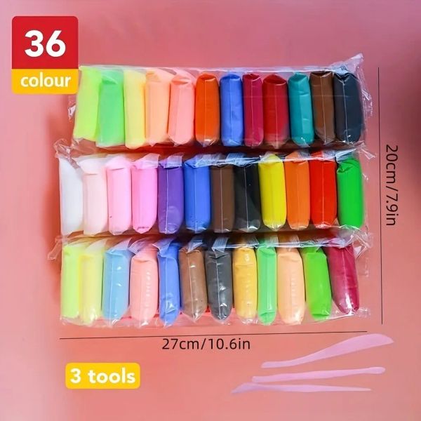 Керамика 36 Цветов набор воздушной сухой глины, сверхлегкая пластиковая глина с инструментами для лепчик для дошкольного образования и поделок DIY