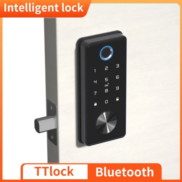 Controle t1 preto porta inteligente bloqueio TT App Smart Home Home Seguro Lock de impressão digital Wi -Fi Biométrica biométrica de trava eletrônica da porta